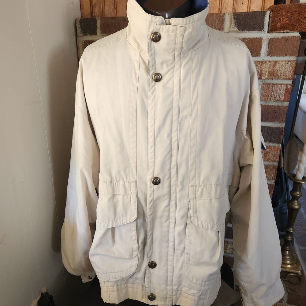 Towne By London Fog Men's Classic Vintage Zip Tan Jacket/Windbreaker Size Large - Picture 3 of 16